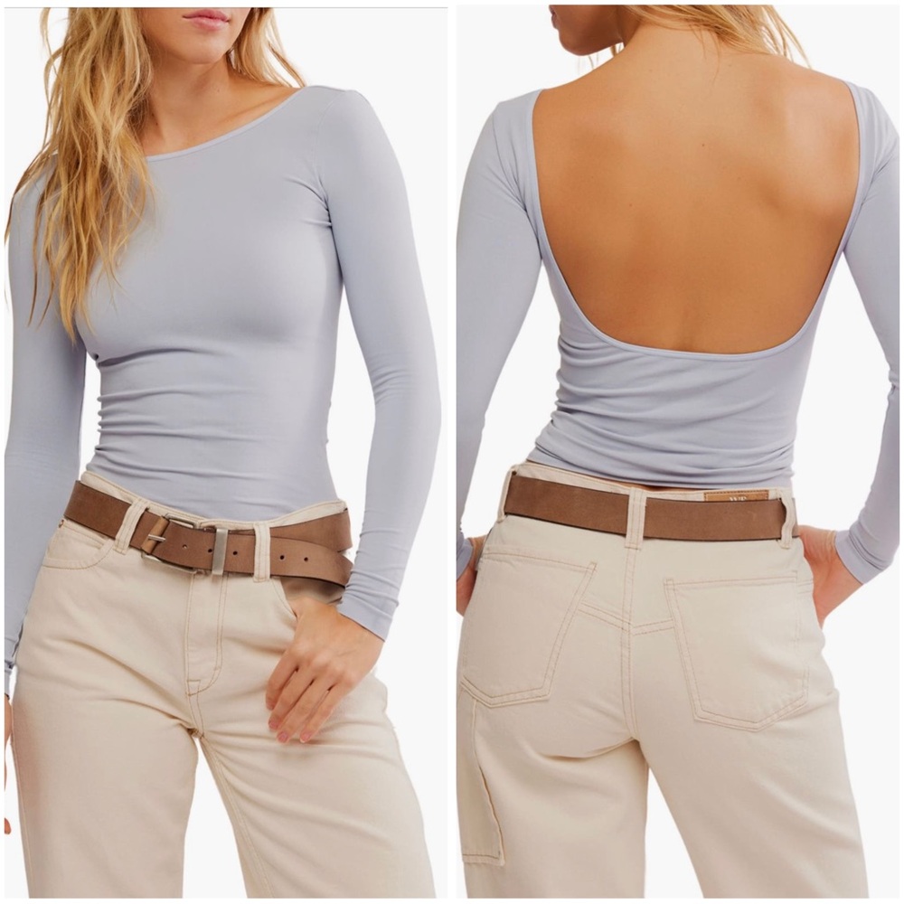 Free People Low Back Seamless Long Sleeve Top